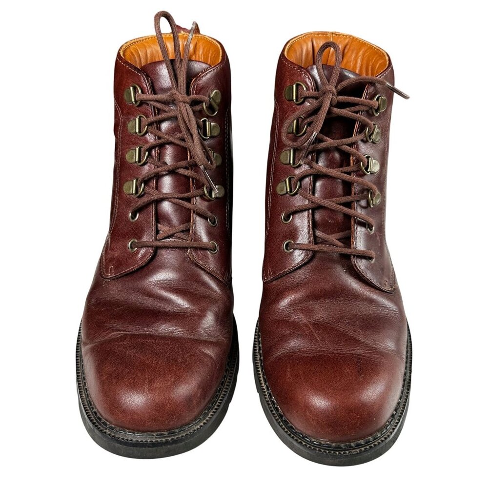 Vintage Rockport Ankle Boot Mens 8.5 Waterproof Leather Cognac Lace Up Casual